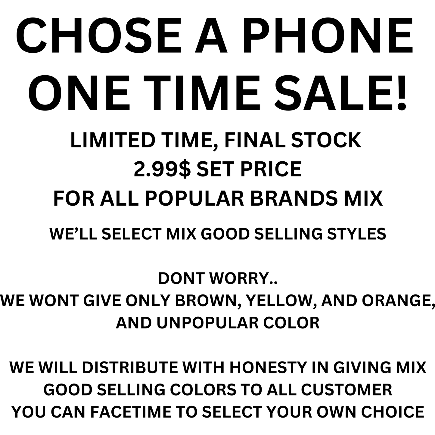 Mix Brand Cases CLOSEOUT $2.99